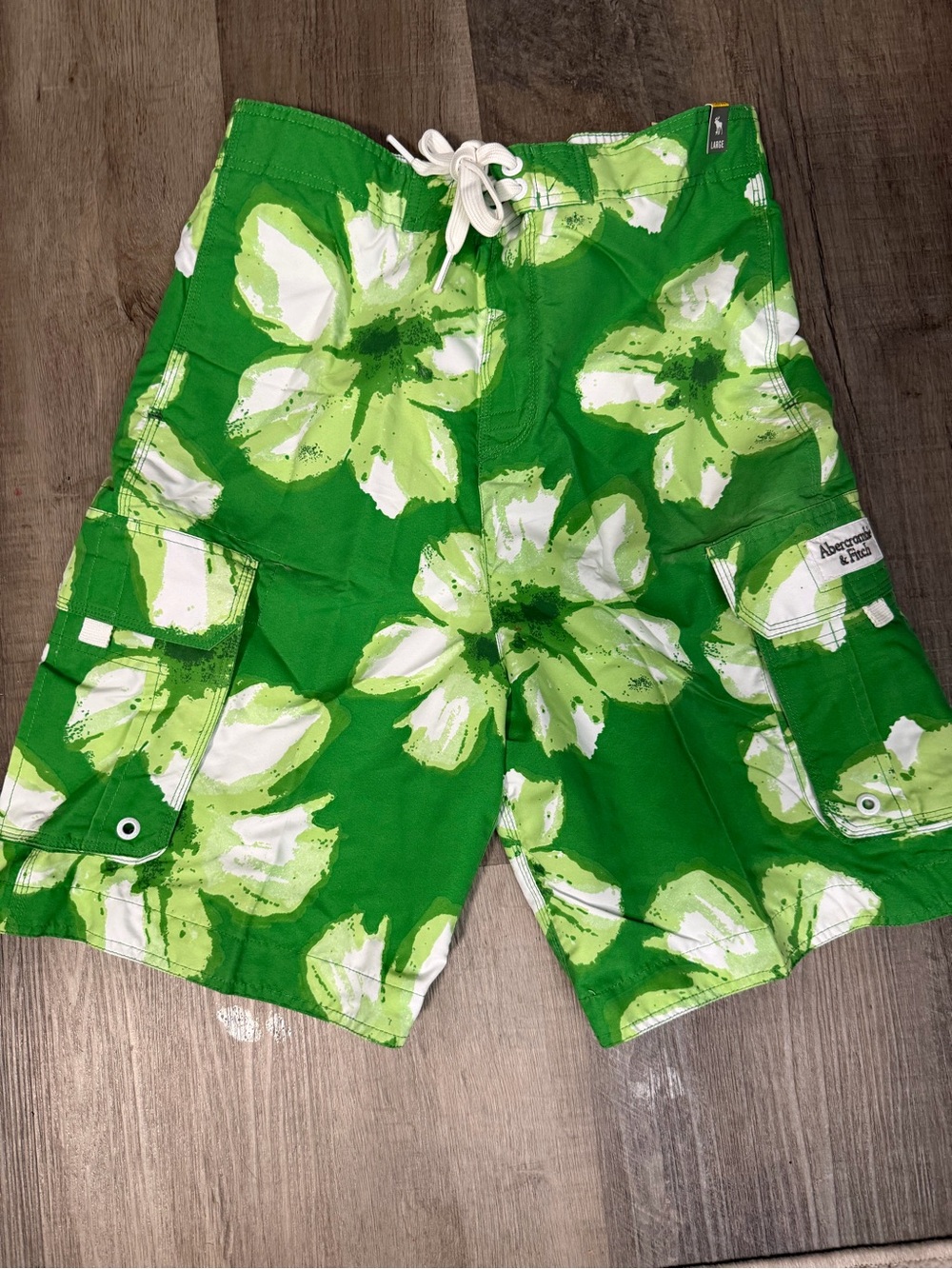 Abercrombie & Fitch Green Floral Swim Shorts